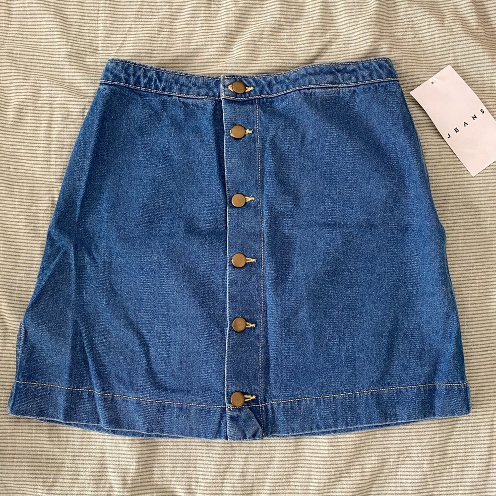 American Apparel button up jean mini skirt Size M